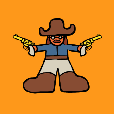 Dual-wielding revolvers animation Wild West gunfight
