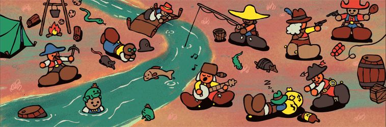 Wild West panoramic scene animated background